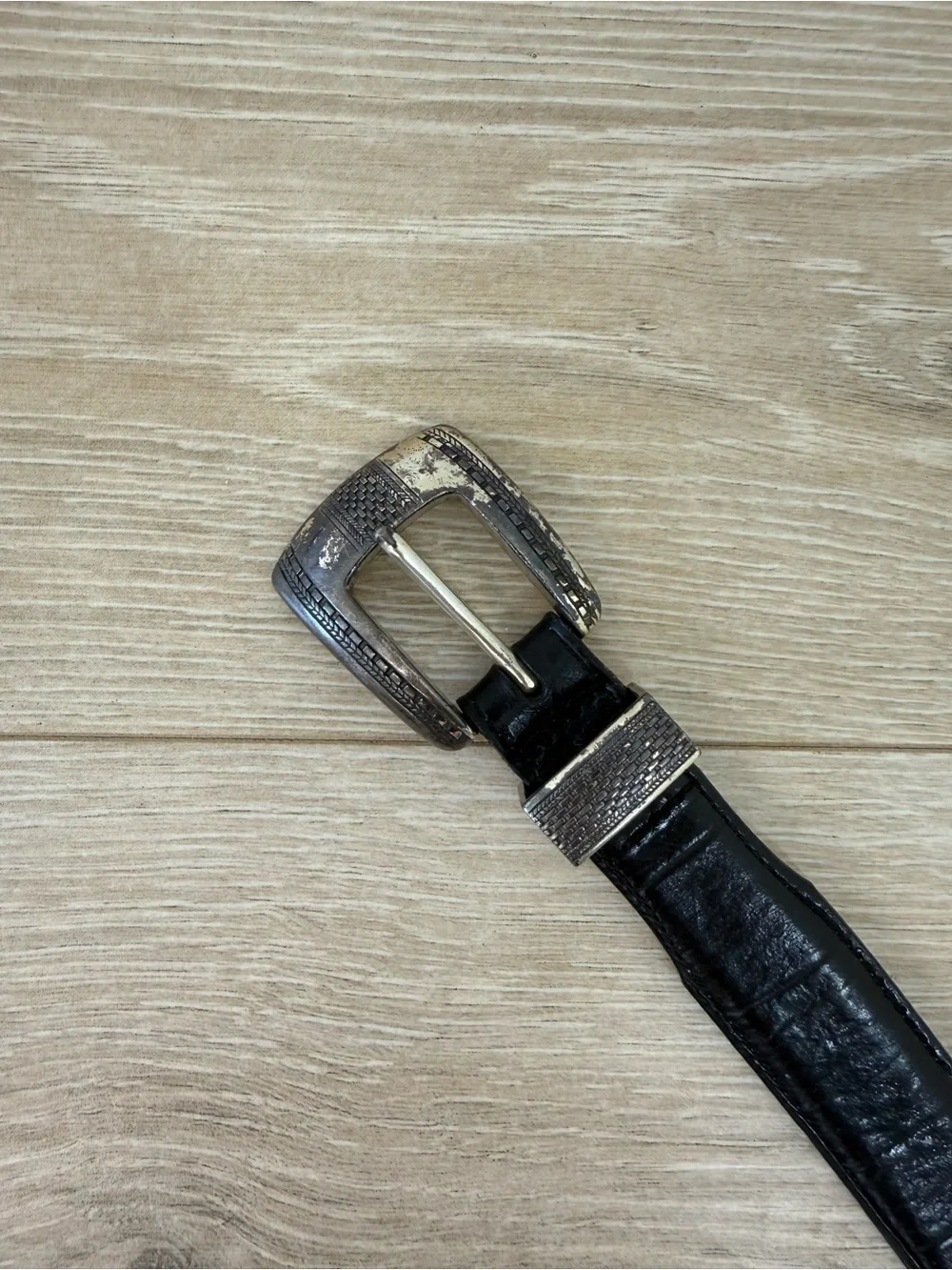 Onyx By Brighton Vintage 1993 Made in USA Black Leather Belt